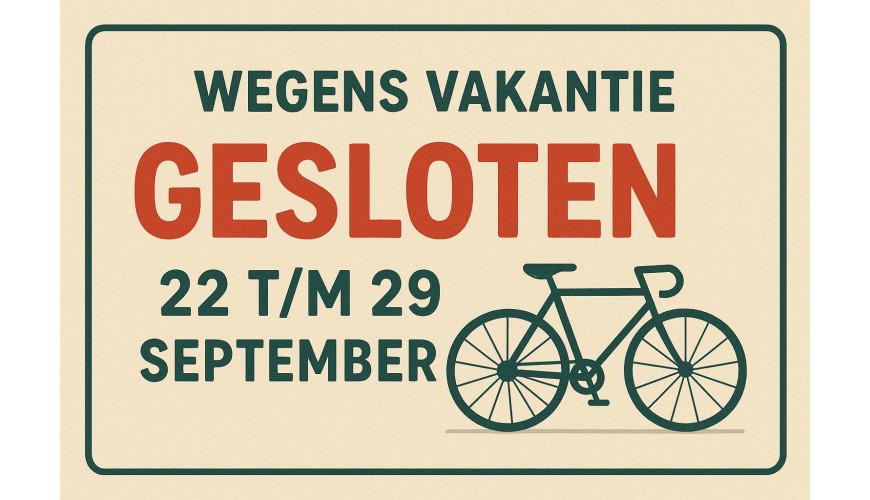 22 t/m 29 september gesloten